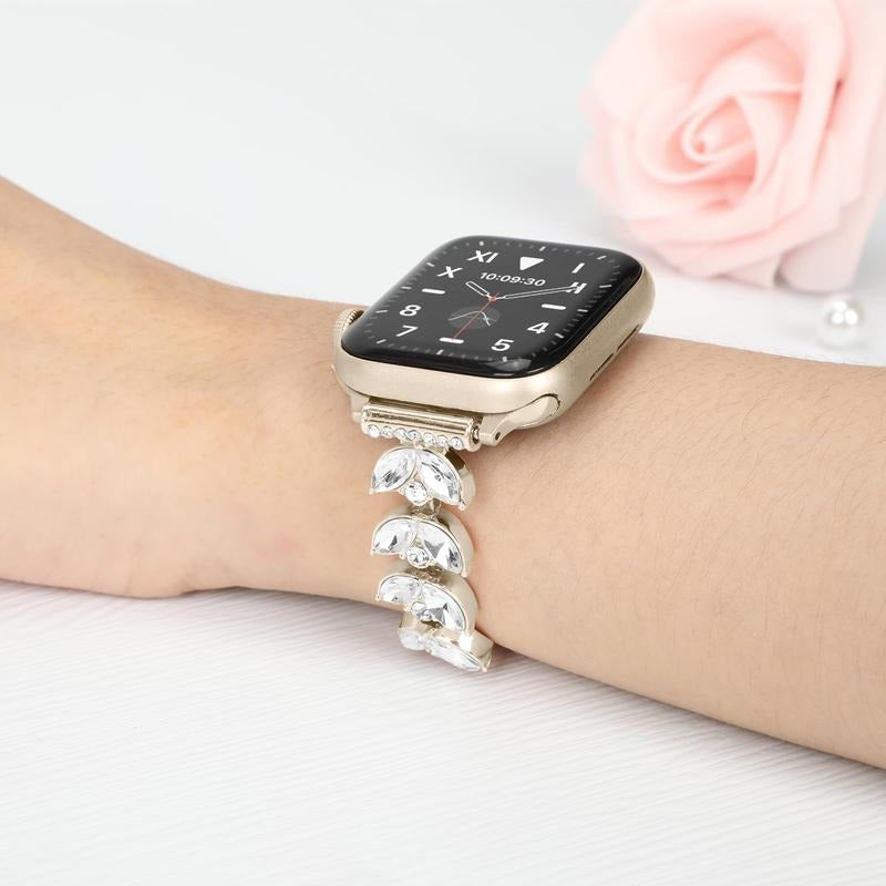 Williane Skiva Leaf Bling Strap Stainless Steel Metal Apple Watch Strap
