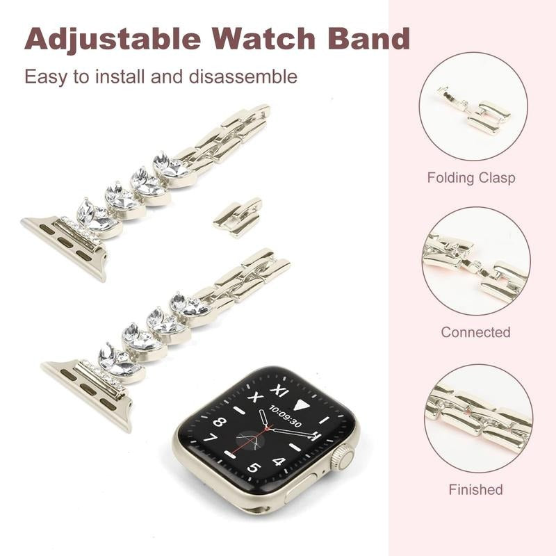 Williane Skiva Leaf Bling Strap Stainless Steel Metal Apple Watch Strap