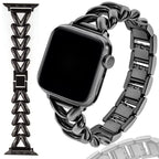 Williane Skiva Heart Link with Bow Buckle Artisan Metal Apple Watch Strap