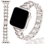 Williane Skiva Heart Link with Bow Buckle Artisan Metal Apple Watch Strap
