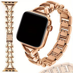 Williane Skiva Heart Link with Bow Buckle Artisan Metal Apple Watch Strap
