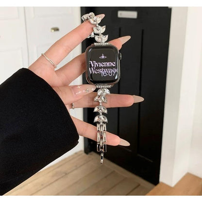 Williane Skiva Leaf Bling Strap Stainless Steel Metal Apple Watch Strap