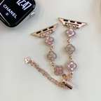 Floral Heart Clover Slim Metal Bracelet Apple Watch Strap