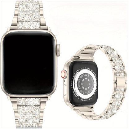 Williane Skiva Three-Bead Full Rhinestone Apple Watch Strap