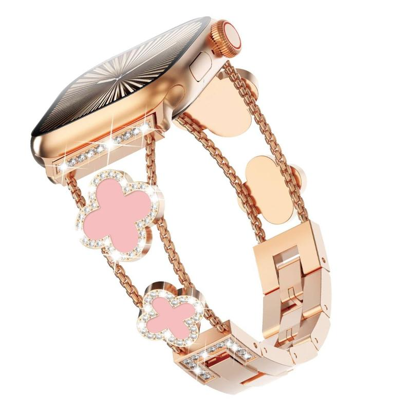 Williane Skiva Pink four-leaf clover Apple Watch Strap