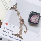Floral Heart Clover Slim Metal Bracelet Apple Watch Strap