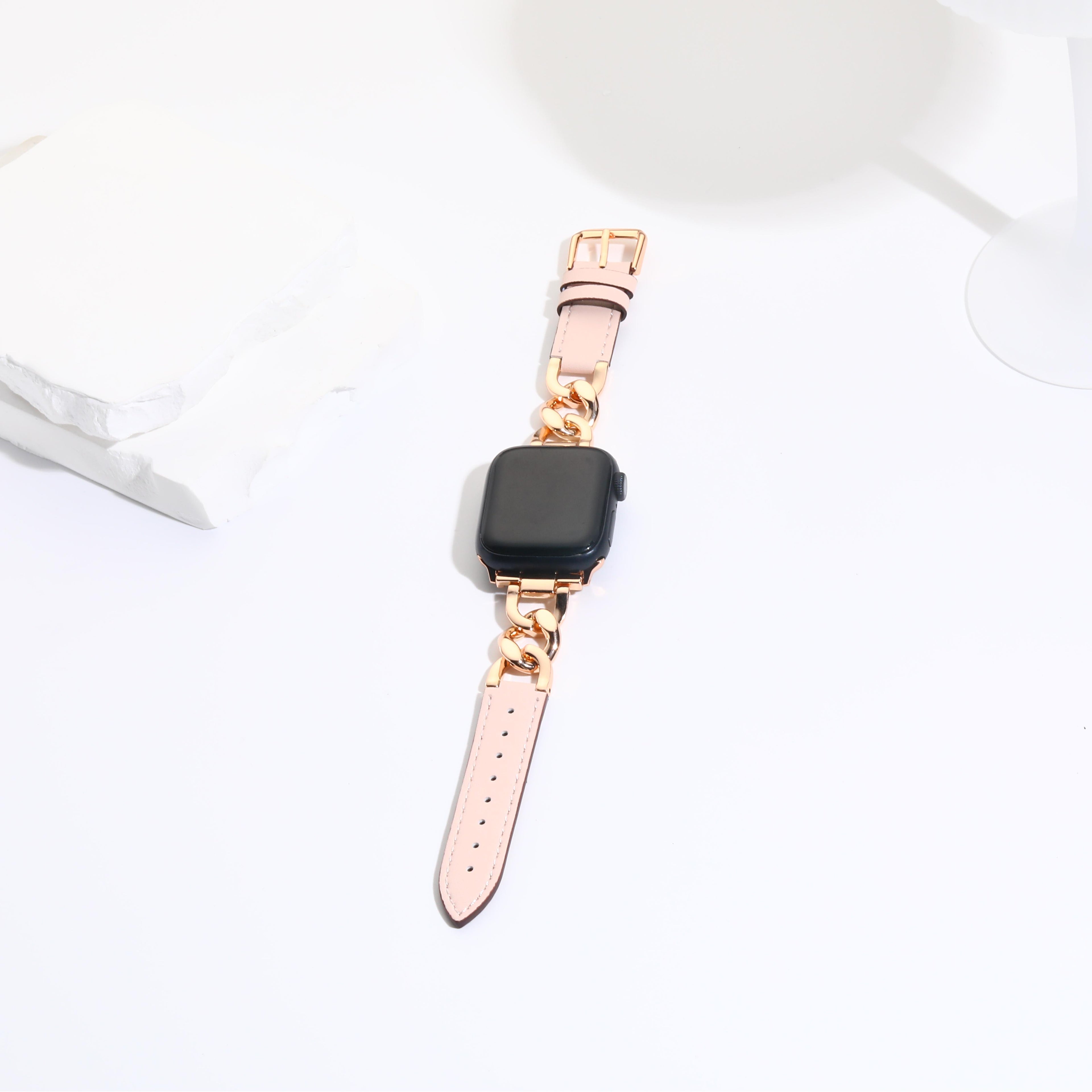Williane Skiva Leather Belt Twist Chain Apple Watch Strap