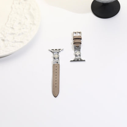 Williane Skiva Leather Clover Strap Elegant Metal Apple Watch Strap