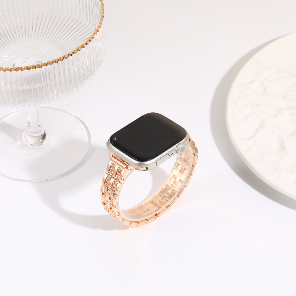 Williane Skiva Two rows of diamonds on the small waist Apple Watch Strap