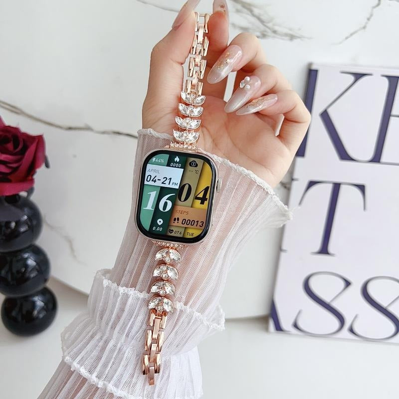 Williane Skiva Leaf Bling Strap Stainless Steel Metal Apple Watch Strap