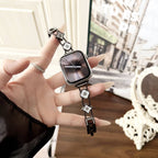 Williane Skiva Plum Blossom Link Strap with Bow Buckle Artisan Metal Apple Watch Strap