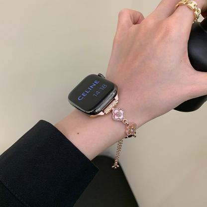 Williane Skiva Floral Heart Clover Slim Metal Bracelet Apple Watch Strap