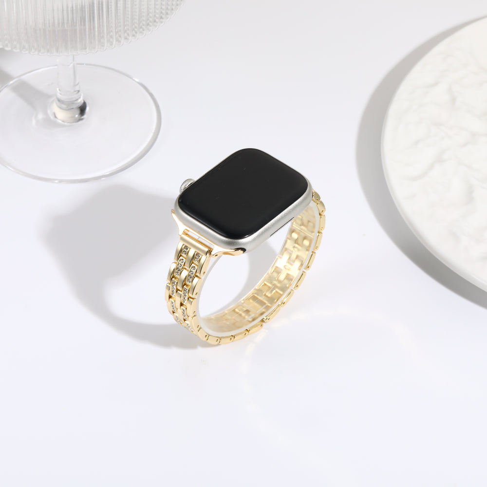 Williane Skiva Two rows of diamonds on the small waist Apple Watch Strap