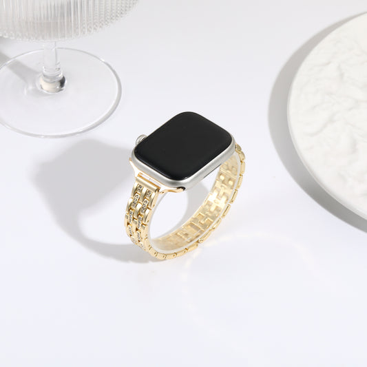 Williane Skiva Two rows of diamonds on the small waist Apple Watch Strap
