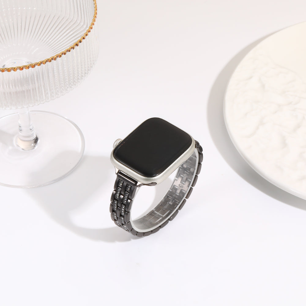 Williane Skiva Two rows of diamonds on the small waist Apple Watch Strap