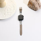 Williane Skiva Leather Clover Strap Elegant Metal Apple Watch Strap