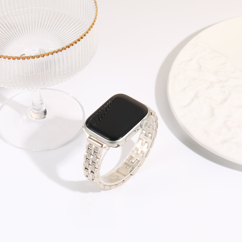 Williane Skiva Two rows of diamonds on the small waist Apple Watch Strap
