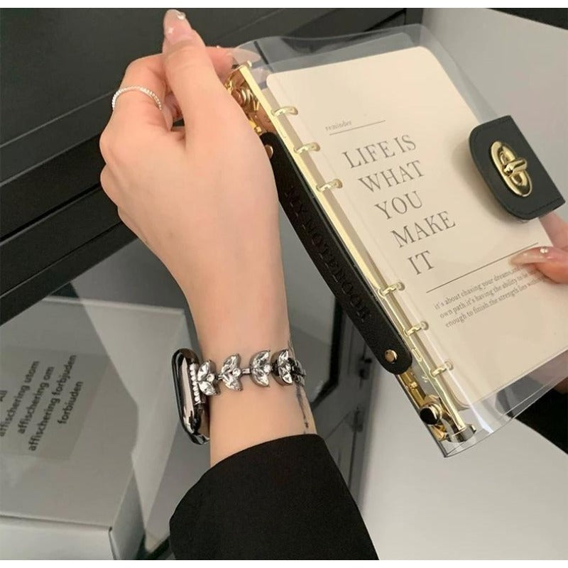 Williane Skiva Leaf Bling Strap Stainless Steel Metal Apple Watch Strap