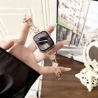 Williane Skiva Plum Blossom Link Strap with Bow Buckle Artisan Metal Apple Watch Strap