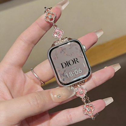 Williane Skiva Floral Heart Clover Slim Metal Bracelet Apple Watch Strap