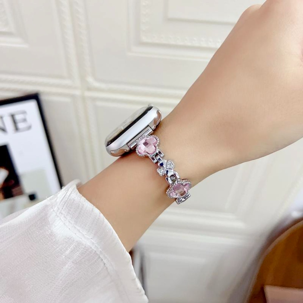 Williane Skiva Colorful Four-Leaf Clover Full Rhinestone Bracelet Apple Watch Strap