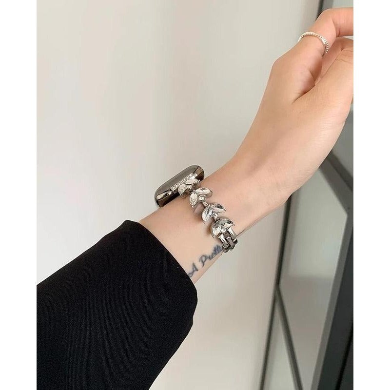 Williane Skiva Leaf Bling Strap Stainless Steel Metal Apple Watch Strap