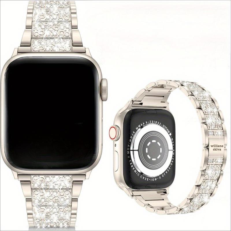 Williane Skiva Three-Bead Full Rhinestone Apple Watch Strap